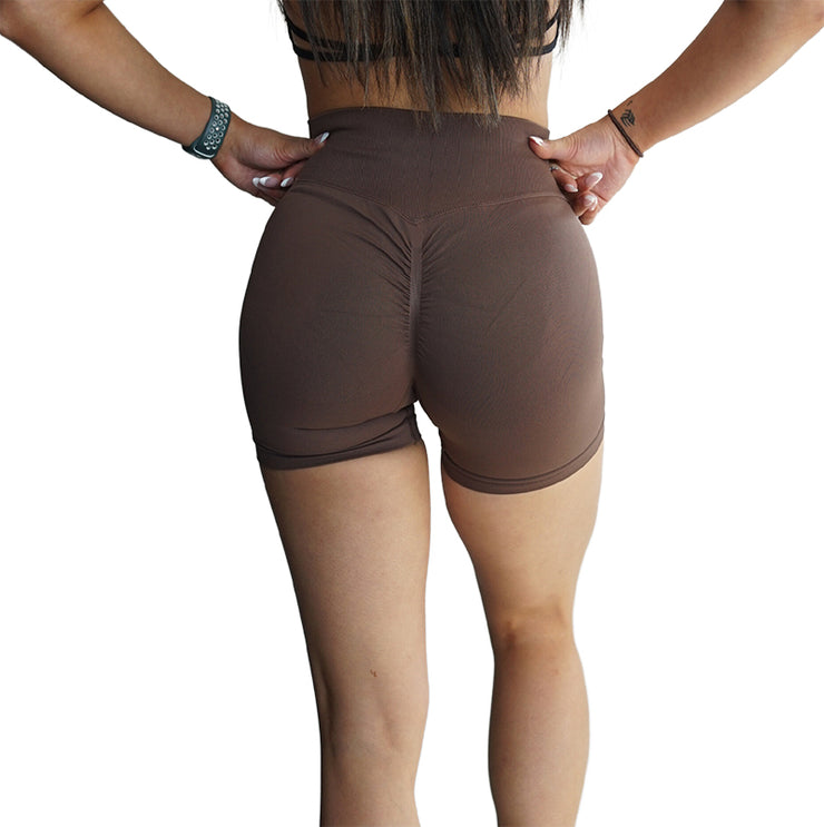 Sculpted Scrunch Shorts (Truffle Brown) – IRONLABEL