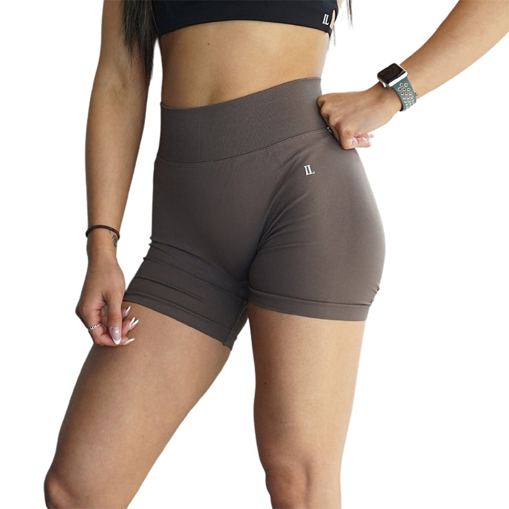 Sculpted Scrunch Shorts (Taupe)