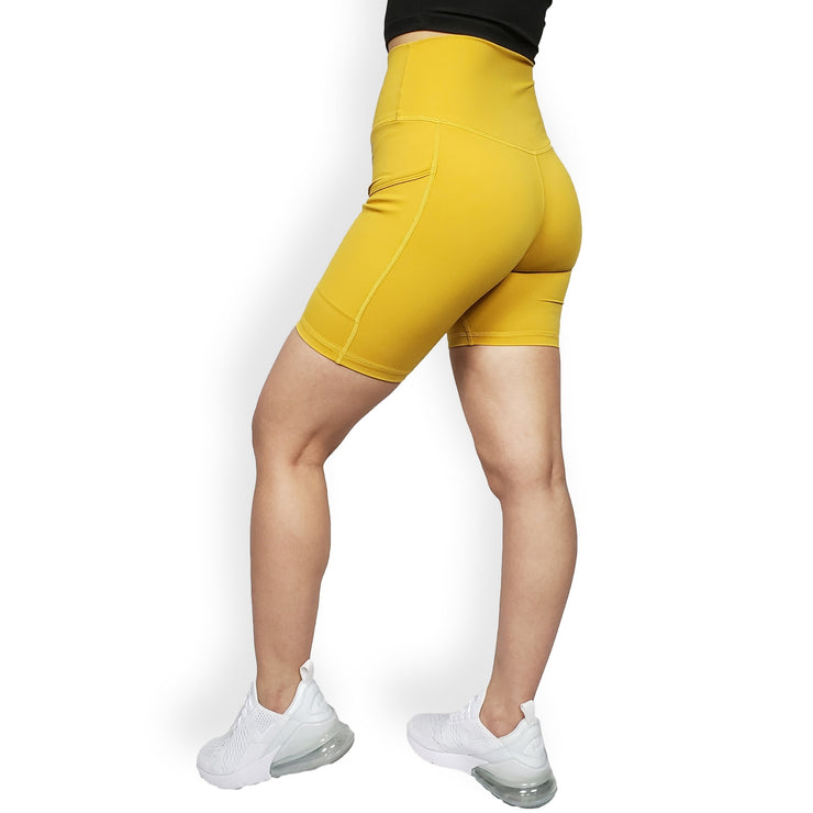Seamless Shorts with Pockets (Yellow)